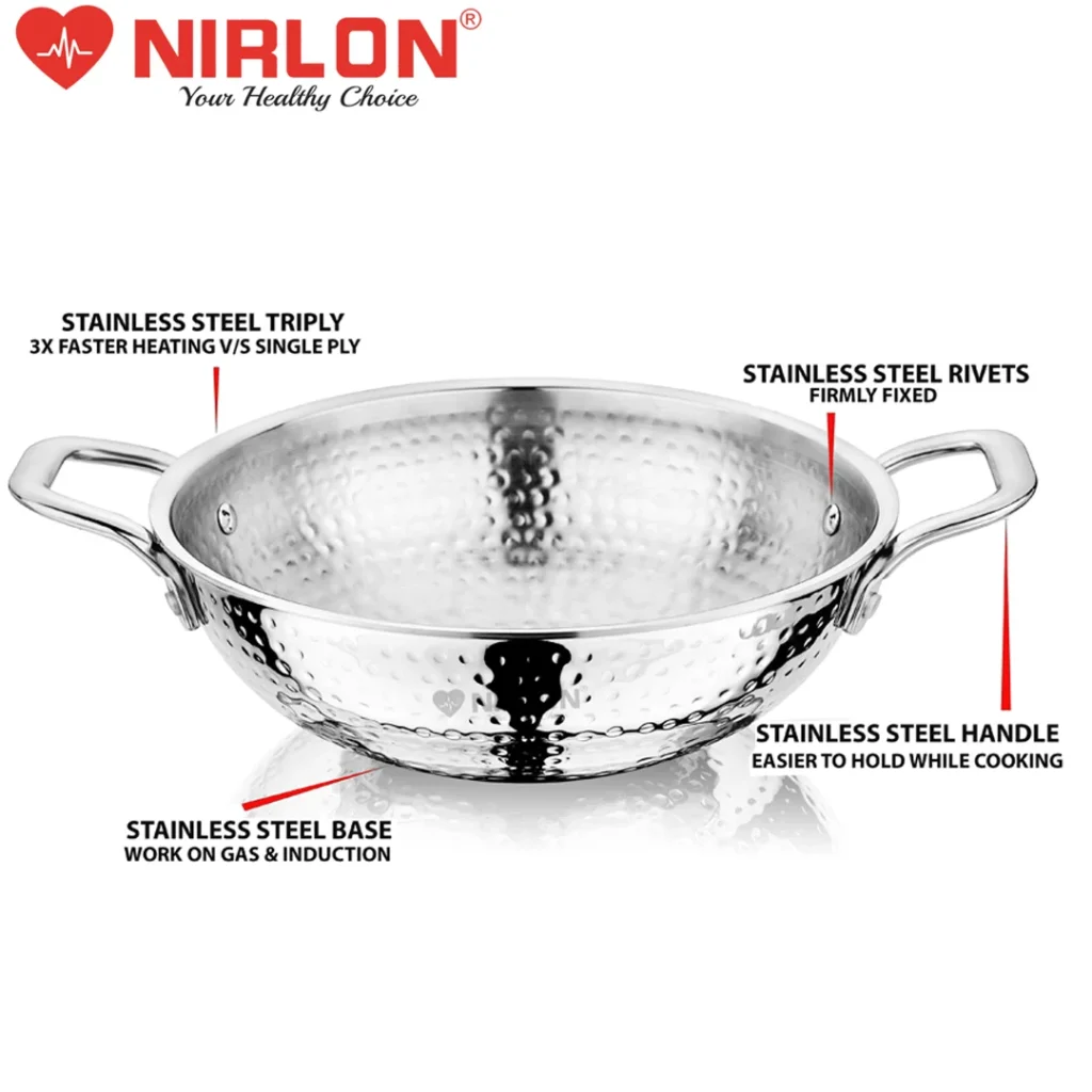 stainless steel triply kadai