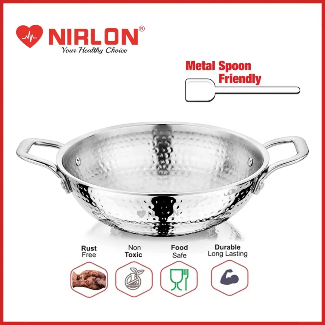 Hammered Stainless Steel TriPly Kadai