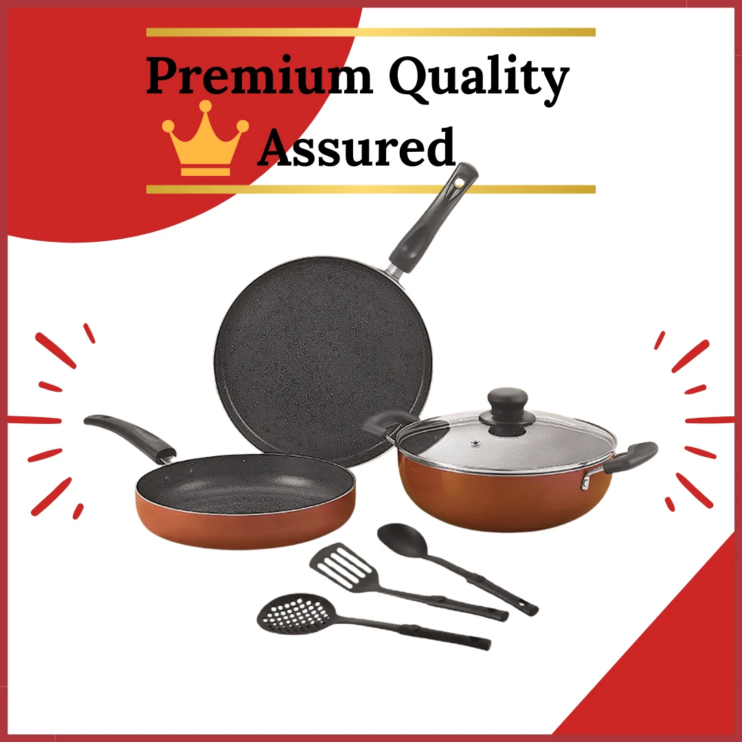 Brownie Granite Non Stick Aluminium Cookware Gift Set 
