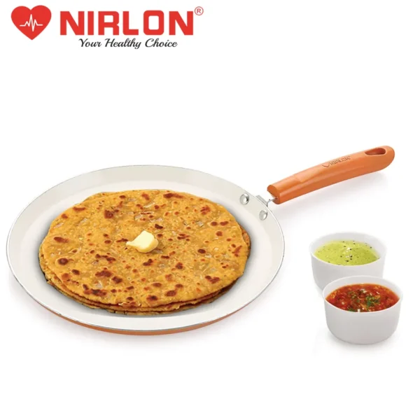 Ceramic Non Stick Flat Dosa Tawa | Matching Handle | Induction Safe | Non Toxic Tawa |PFAS & PTFE Free | Orange - Image 6