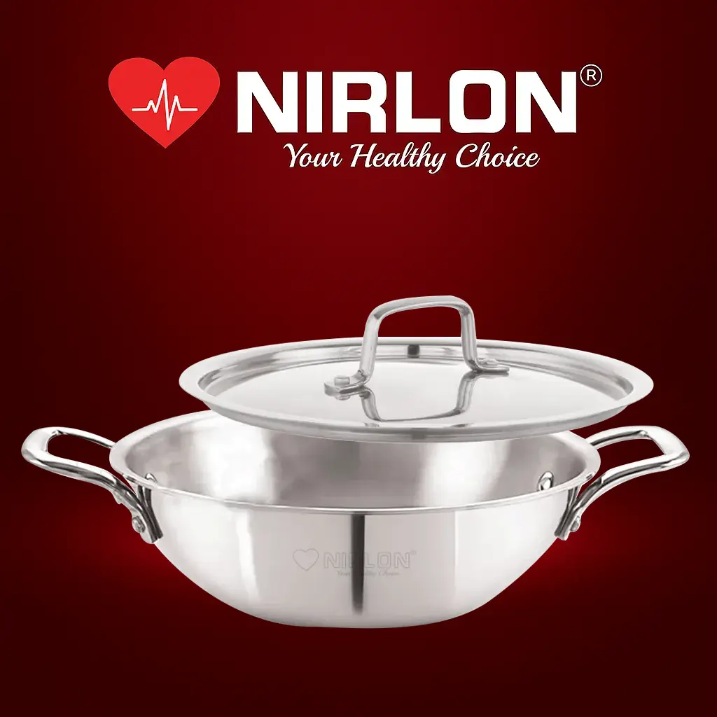 Smart Triply Stainless Steel Kadai (Steel Lid) – Wholesale Deals | Non-Toxic | Safe to Use Silver (Induction and Gas Stove Friendly)