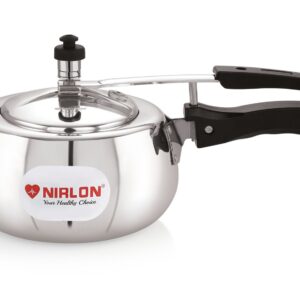 NIRLON Celebration 2 Litre Aluminium Inner Lid Induction Base Pressure Cooker (Silver) BIS Certified