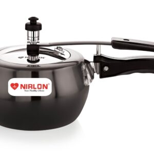 NIRLON Induction Base Hard Anodized Aluminium Inner Lid Matka Pressure Cooker, Black, 3 Litres
