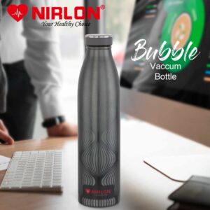 NIRLON Milk Vacuum Insulated Flask | Hot and Cold Water Bottle | Thermosteel Bottle for Office, Home, Travel [Milk Bottle Bubble 750ml]