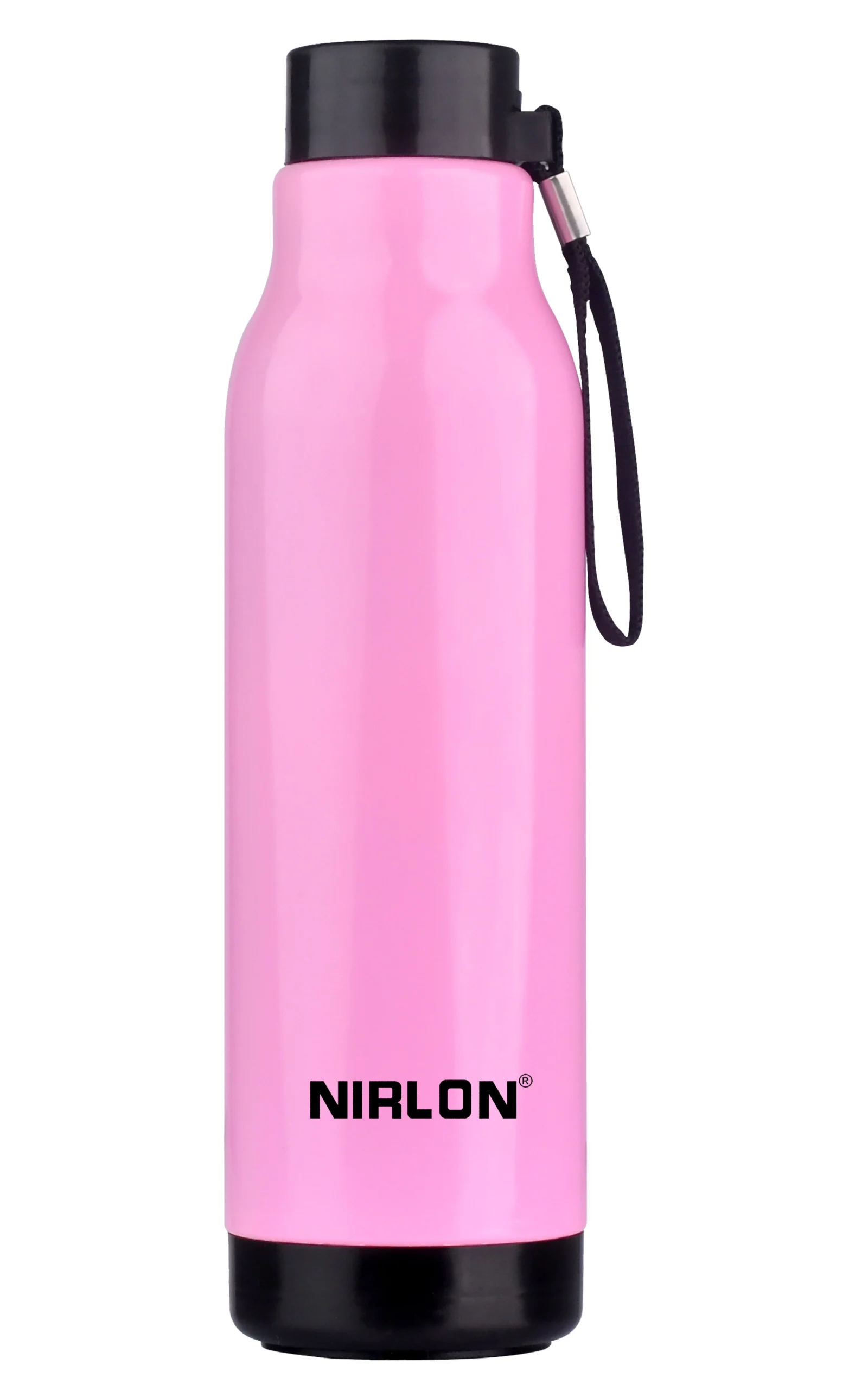 NIRLON LOKI PU Insulated Stainless Steel Inner Side Set of 1, 480ml Each Bottle, Break Proof, Leak Proof, Hot & Cold Water Bottle for Home| School | Office | Gym | Hiking | Travel Bottle (Pink) - Image 2