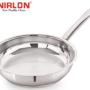 NIRLON Deluxe Stainless Steel Fry Pan, Induction Friendly, Impact Bonded Tri-ply Bottom 24cm | 2.3 Liter