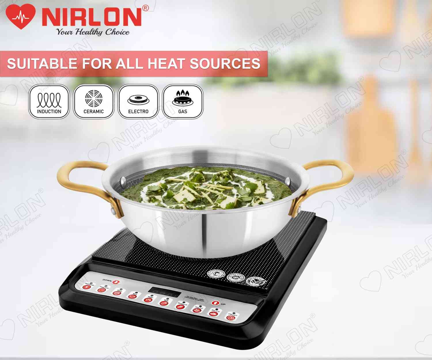 NIRLON Karat Honeycomb Triply Stainless Steel Deep Kadhai | Glass Lid & Steel Lid | Safe to Use | Uniform Heating | Metal Spatula Friendly (Induction and Gas Stove Friendly) - Image 7