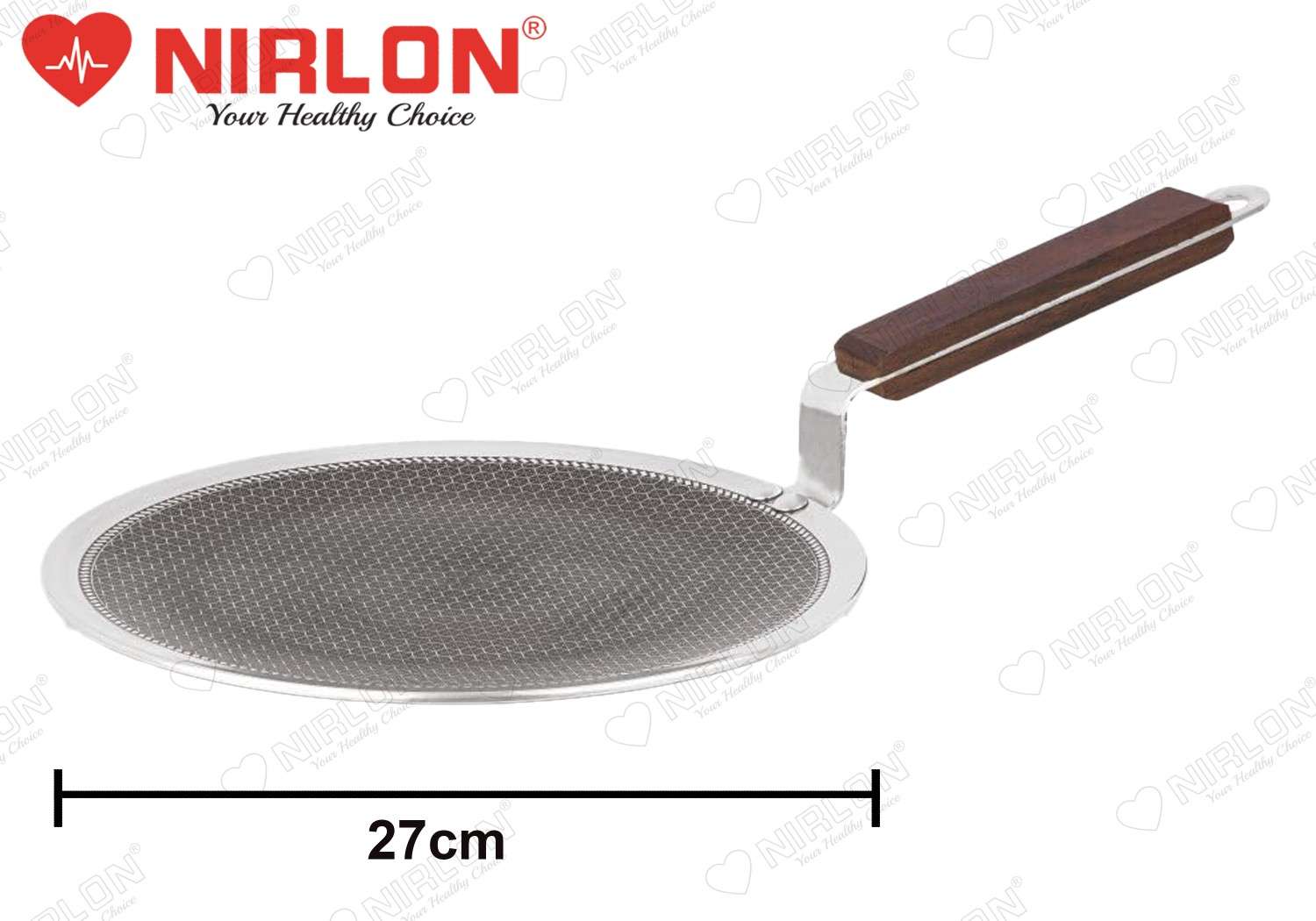 NIRLON Woody Honeycomb Triply Wooden Handle Stainless Steel Cookware Concave Tawa 27cm |Safe to Use|Uniform Heating|Metal Spatula Friendly(Induction and Gas Stove Friendly) - Image 6