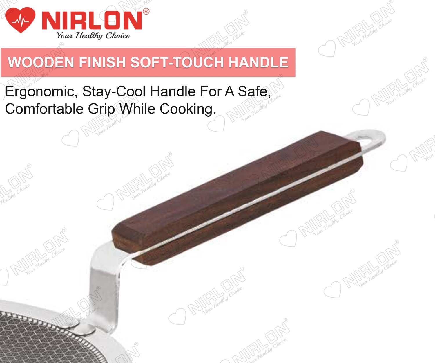 NIRLON Woody Honeycomb Triply Wooden Handle Stainless Steel Cookware Concave Tawa 27cm |Safe to Use|Uniform Heating|Metal Spatula Friendly(Induction and Gas Stove Friendly) - Image 5