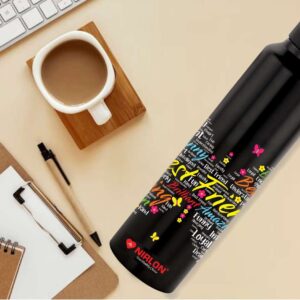 NIRLON Classic Flip UV Printed Single Wall Stainless Steel Sipper Cap Water Bottle 1000ml |Fridge Water Bottle|Office Bottle|Gym Bottle|School Bottle|Treking Bottle|Travel Bottle (Best Friends Design)