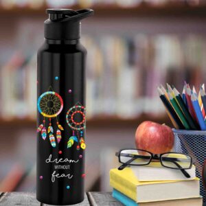 NIRLON Classic Flip UV Printed Single Wall Stainless Steel Sipper Cap Water Bottle 1000ml |Fridge Water Bottle| Office Bottle|Gym Bottle|School Bottle|Treking Bottle|Travel Bottle (Dream Catcher)