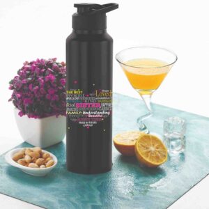 NIRLON Classic Flip UV Printed Single Wall Stainless Steel Sipper Cap Water Bottle 1000ml |Fridge Water Bottle| Office Bottle|Gym Bottle|School Bottle|Treking Bottle|Travel Bottle (Sister Design)