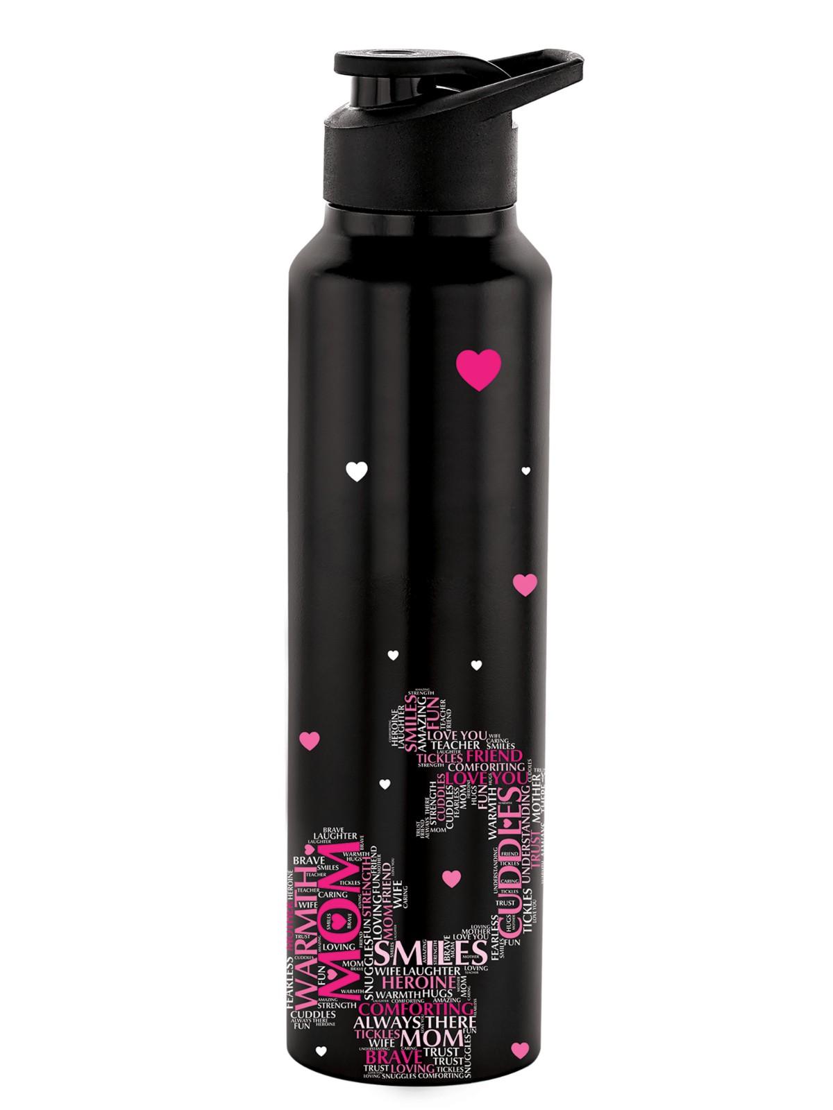 NIRLON Classic Flip UV Printed Single Wall Stainless Steel Sipper Cap Water Bottle 1000ml |Fridge Water Bottle| Office Bottle|Gym Bottle|School Bottle|Treking Bottle|Travel Bottle (Super Mom Design) - Image 2