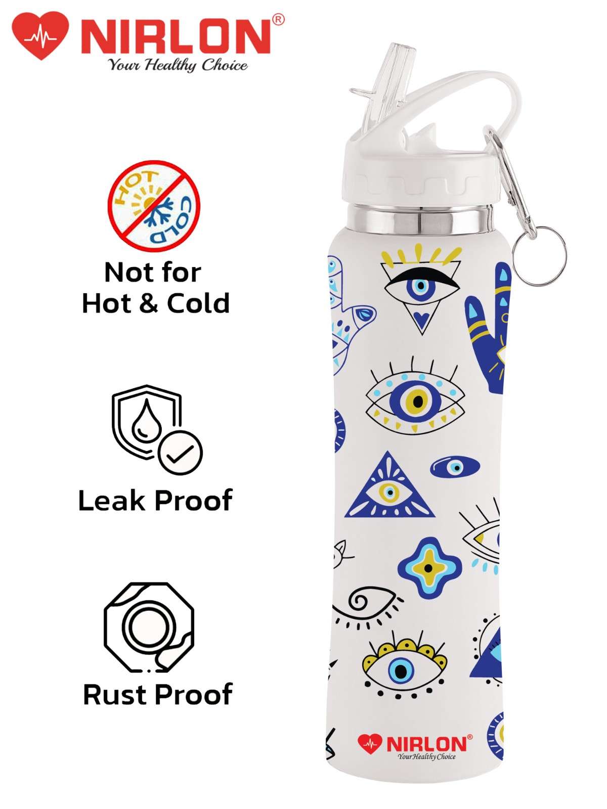 NIRLON Flip Bot Stainless Steel Rubber Finish Water Bottle with Straw Lid For Fridge, School,Gym,Home,office,Boys, Girls, Kids, Leak Proof(UV Printed Bottle|Hip Hop|SIPPER CAP) - Image 6