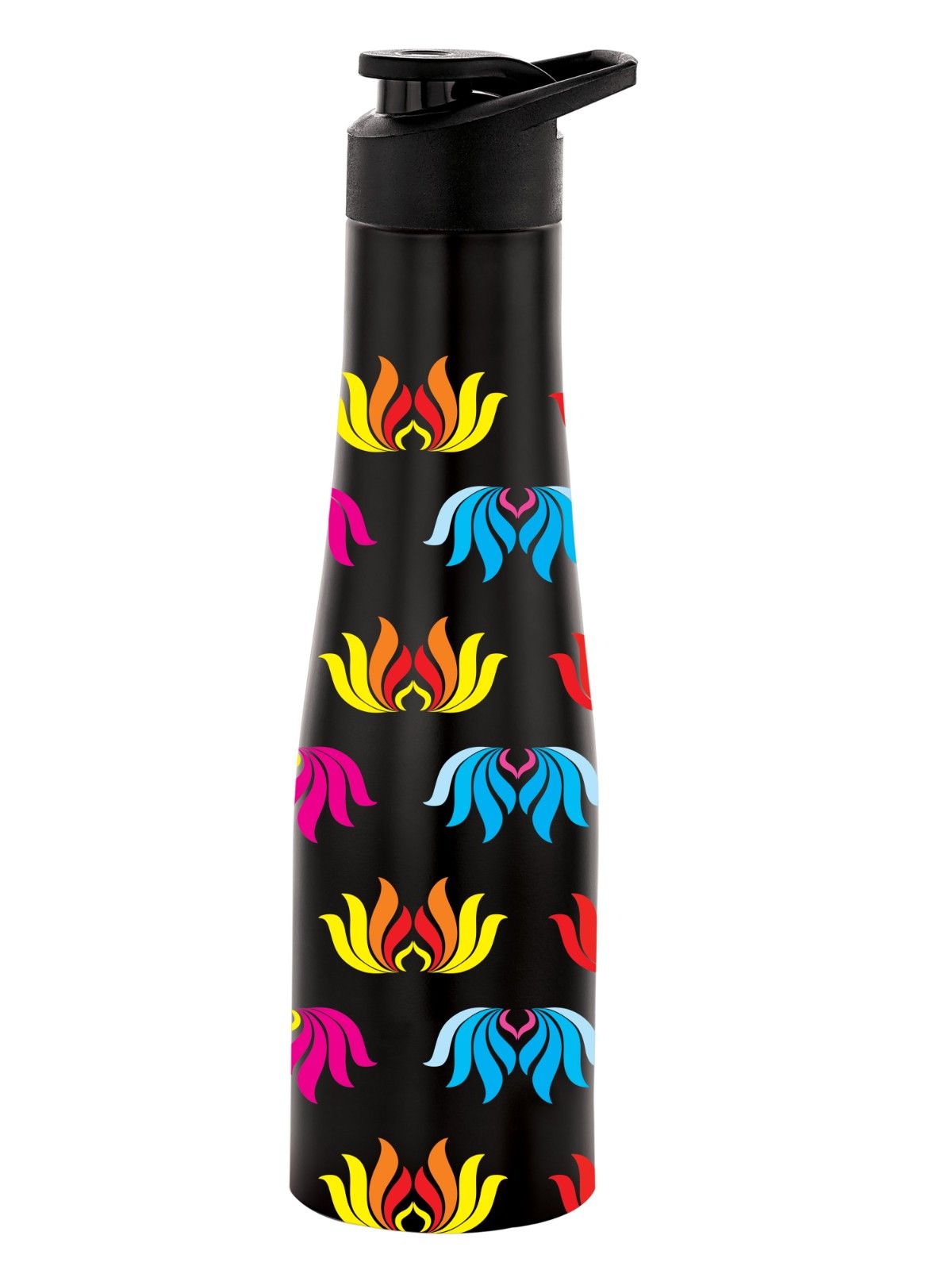 NIRLON Tall Bell Single Wall Stainless Steel Water Bottle 1000ml, Water Bottles For Fridge, School,Gym,Home,office,Boys, Girls, Kids, Leak Proof (UV Printed Bottle|Lotus) - Image 2