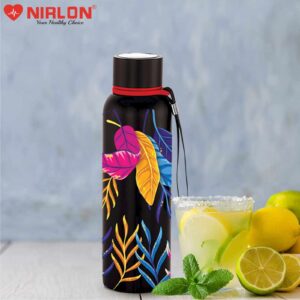 NIRLON Leo Lucid Insulated Water Flask | Hot Water Bottle | Stainless Steel Water Bottles | Vacuum Insulated Bottle | Water Bottle Hot and Cold | 750ml