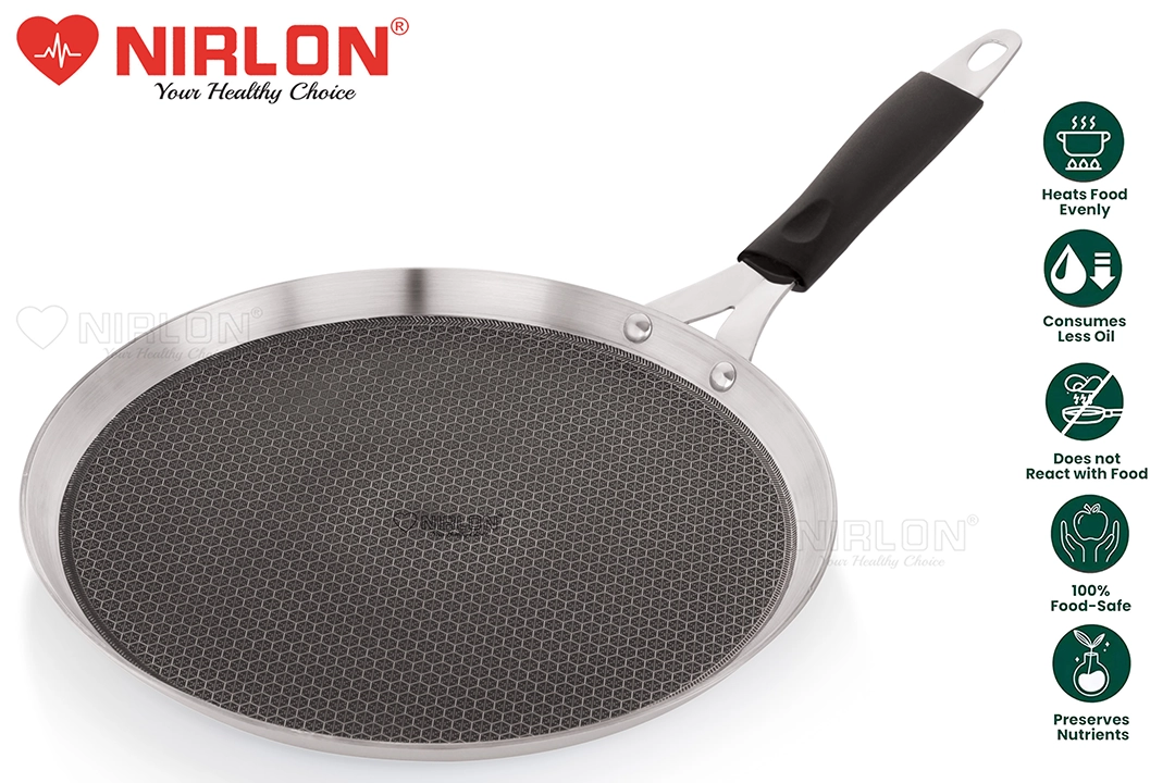NIRLON Triply Honeycomb Flat Tawa 29cm - Image 5