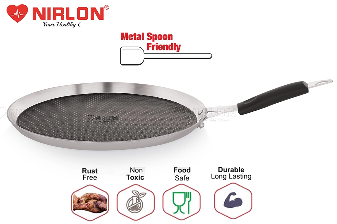NIRLON Triply Honeycomb Flat Tawa 29cm - Image 6