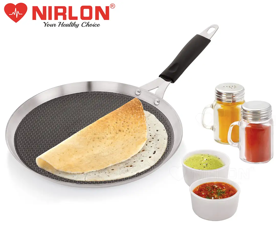 NIRLON Triply Honeycomb Flat Tawa 29cm - Image 7