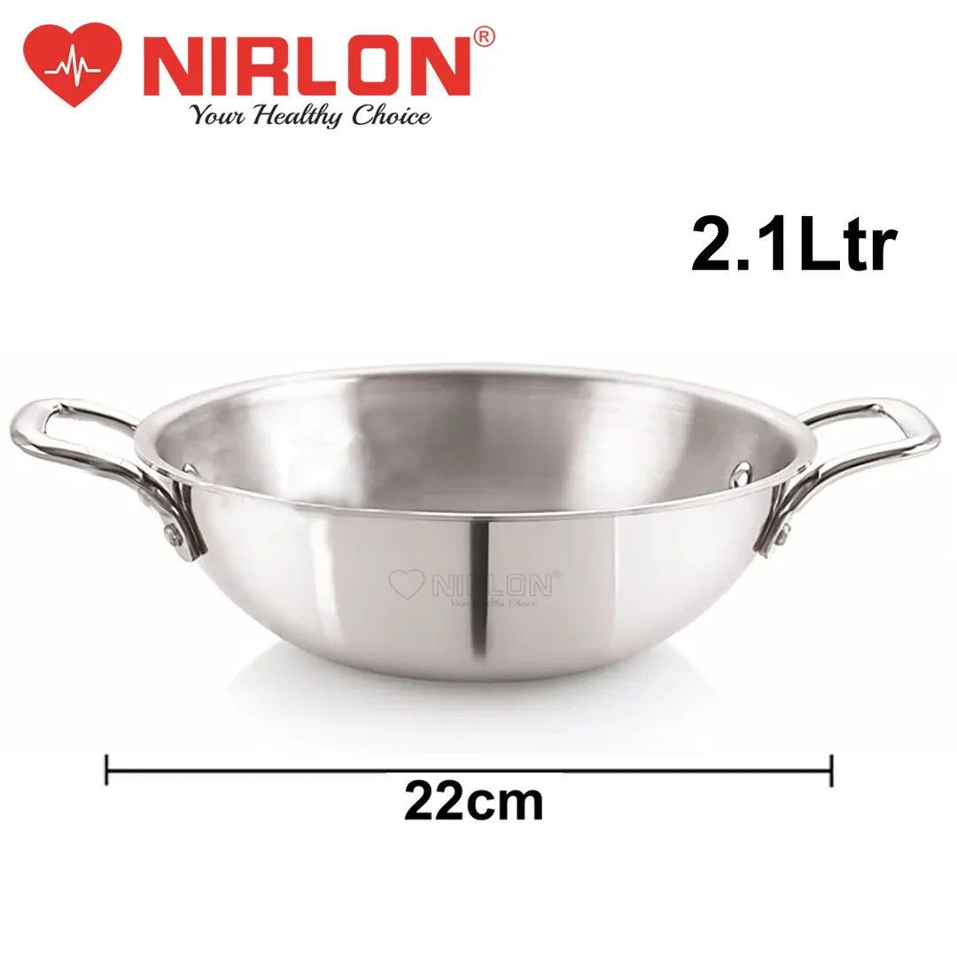 NIRLON Triply Kadai 22cm Without Lid - Image 2
