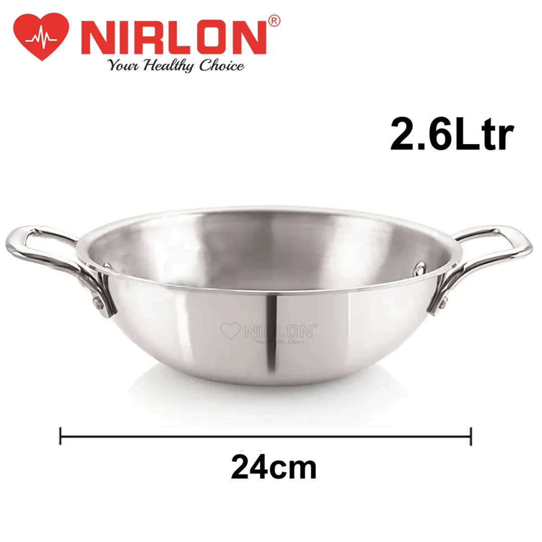 NIRLON Triply Kadai 24cm Without Lid - Image 2